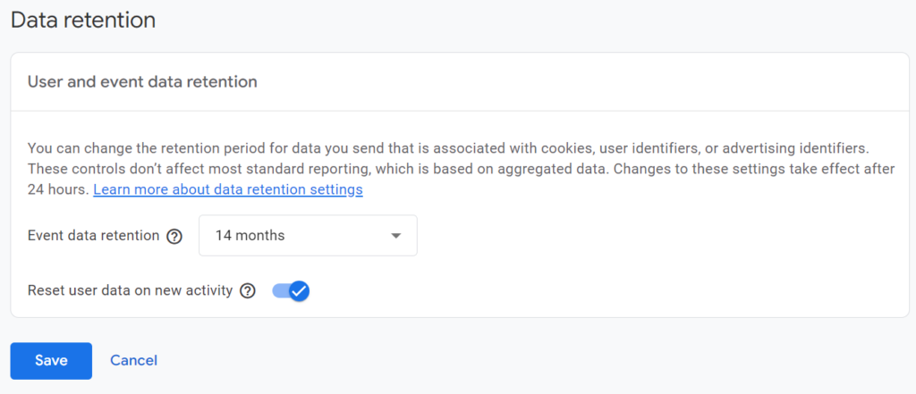 The maximum data retention in google analytics is 14 months - this is very limiting. 